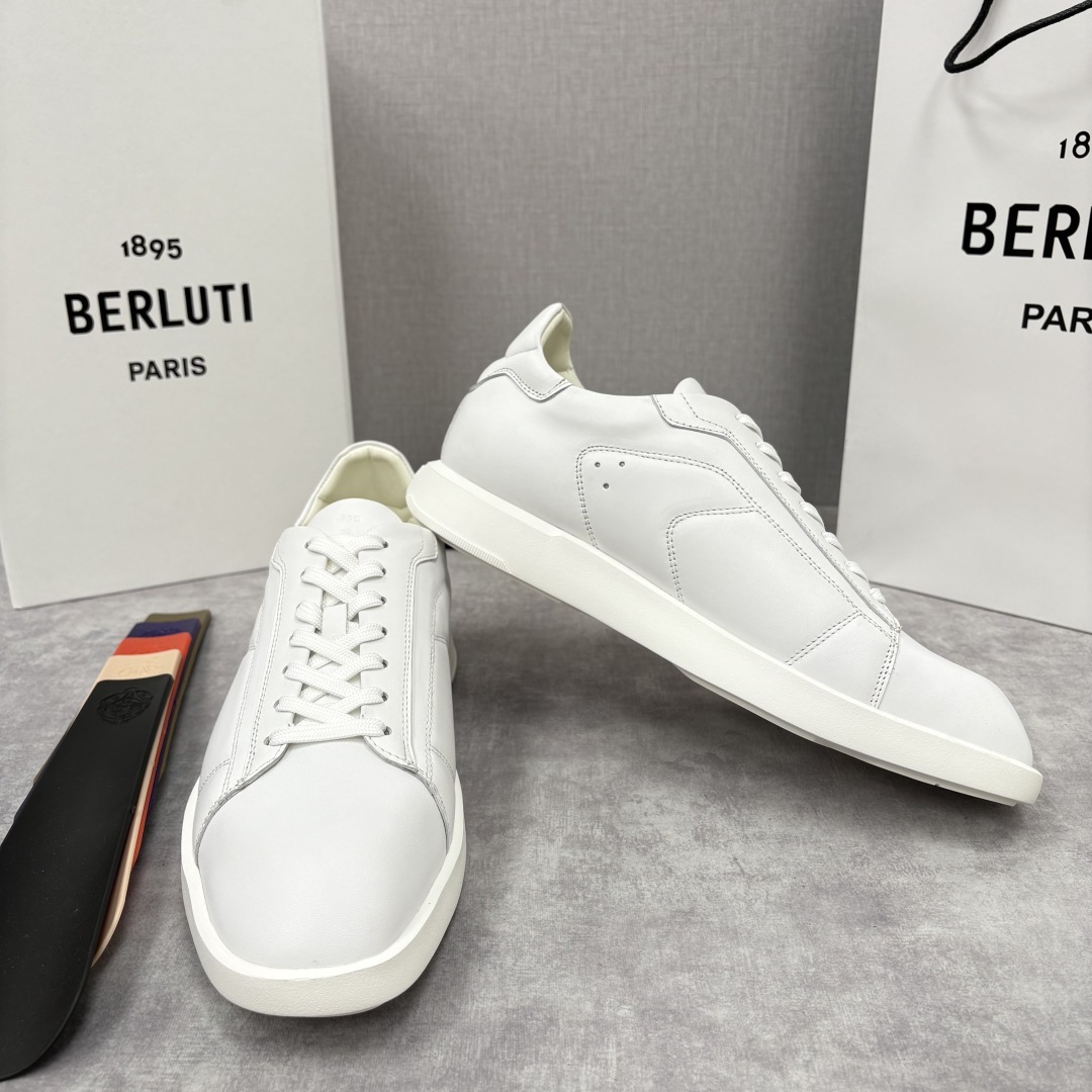 💋💍Berlut* 布鲁提 新款刀锋造型板鞋来袭 新品Stellar Scritto刺青手绘图纹休闲运动