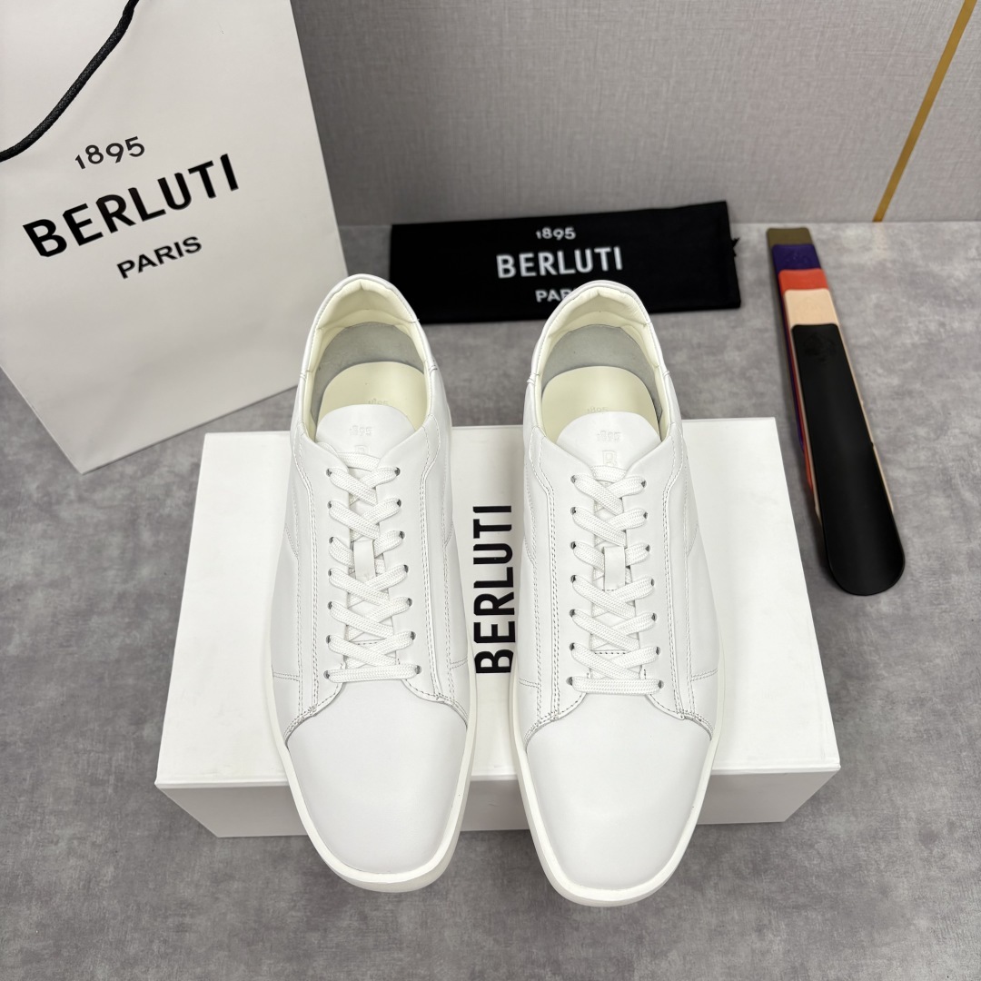 💋💍Berlut* 布鲁提 新款刀锋造型板鞋来袭 新品Stellar Scritto刺青手绘图纹休闲运动