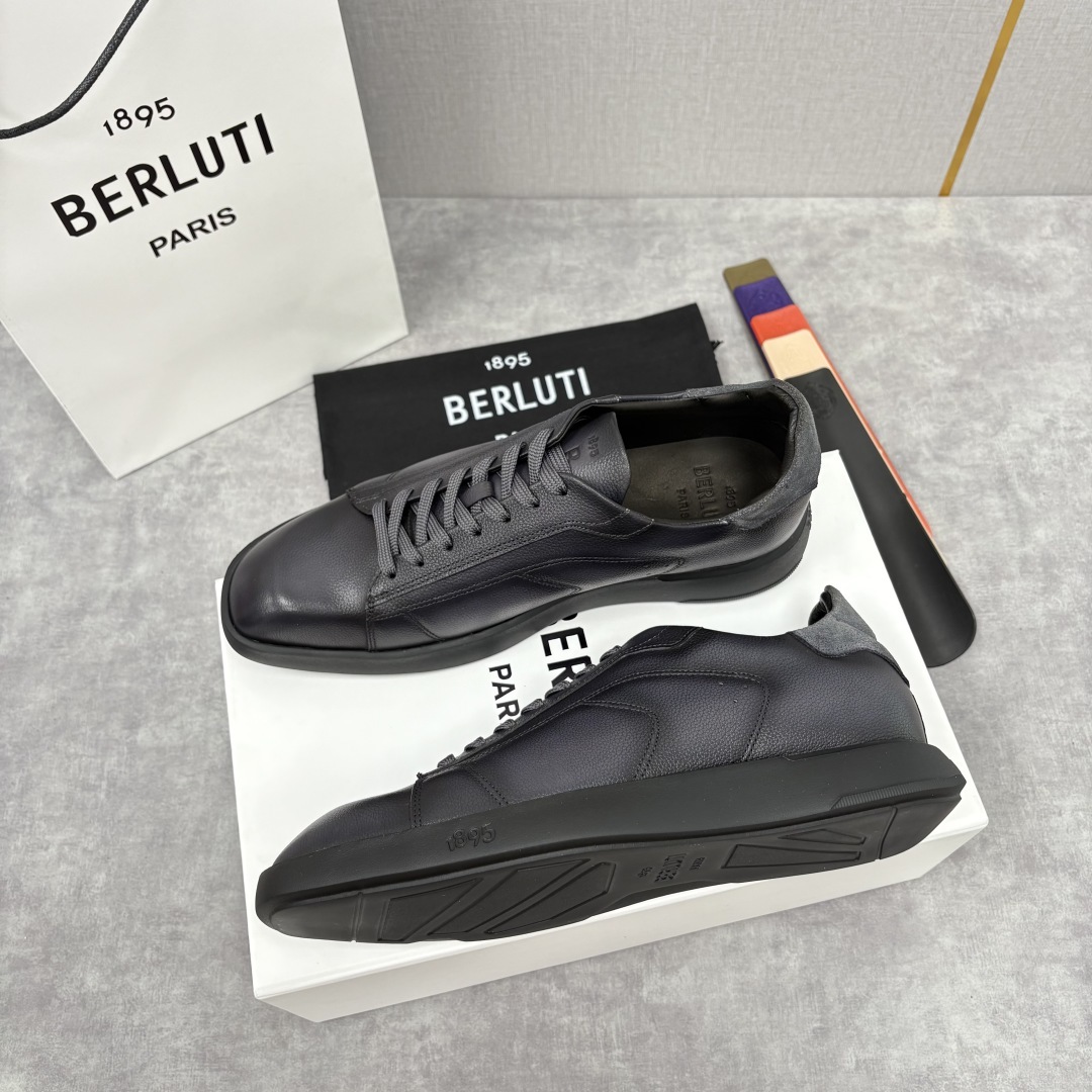 💋💍Berlut* 布鲁提 新款刀锋造型板鞋来袭 新品Stellar Scritto刺青手绘图纹休闲运动