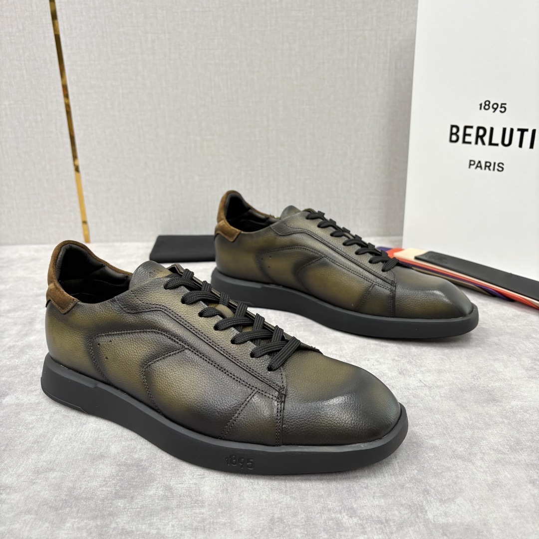 💋💍Berlut* 布鲁提 新款刀锋造型板鞋来袭 新品Stellar Scritto刺青手绘图纹休闲运动