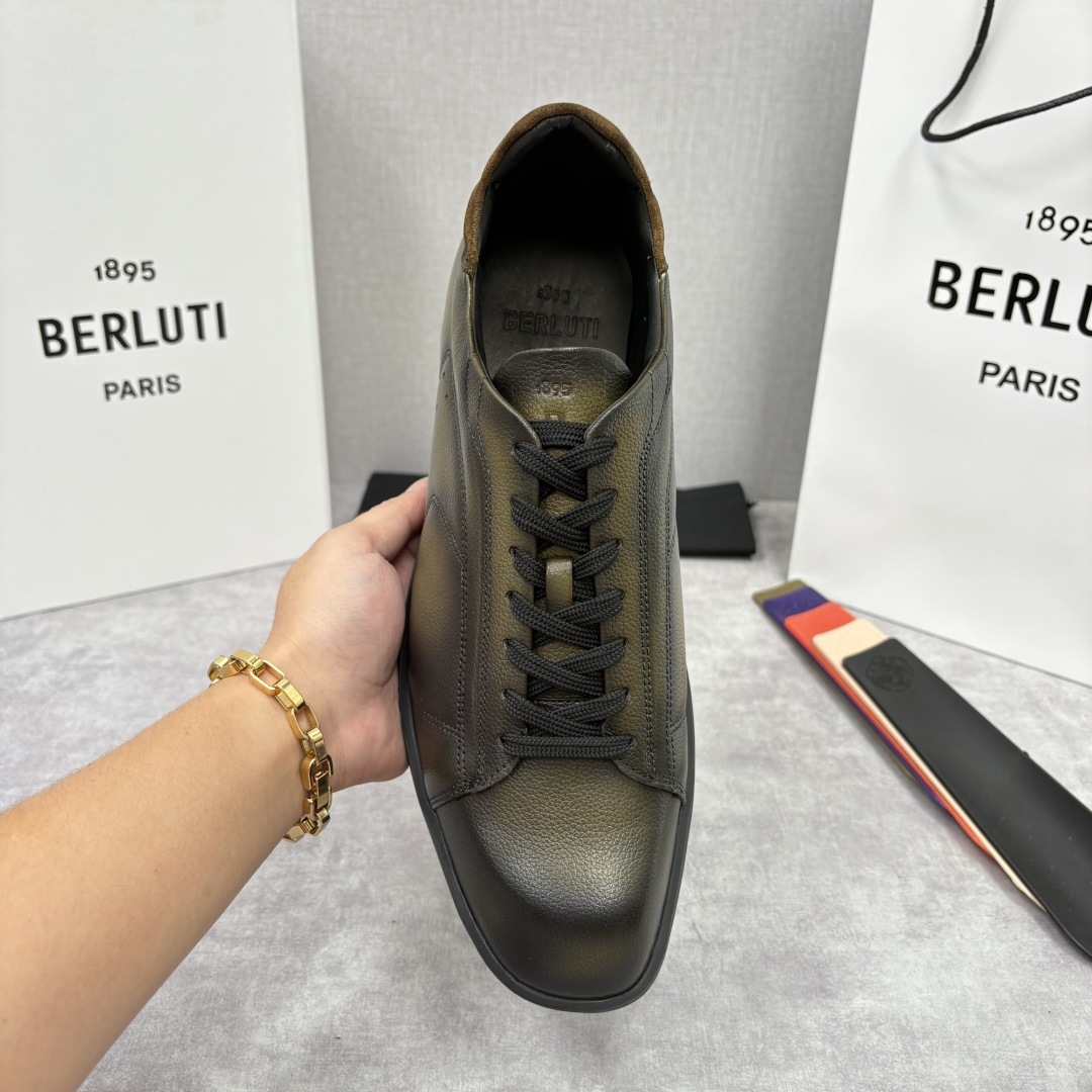 💋💍Berlut* 布鲁提 新款刀锋造型板鞋来袭 新品Stellar Scritto刺青手绘图纹休闲运动