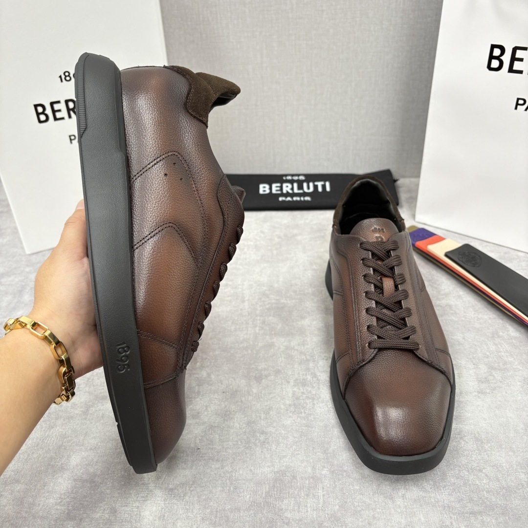 💋💍Berlut* 布鲁提 新款刀锋造型板鞋来袭 新品Stellar Scritto刺青手绘图纹休闲运动