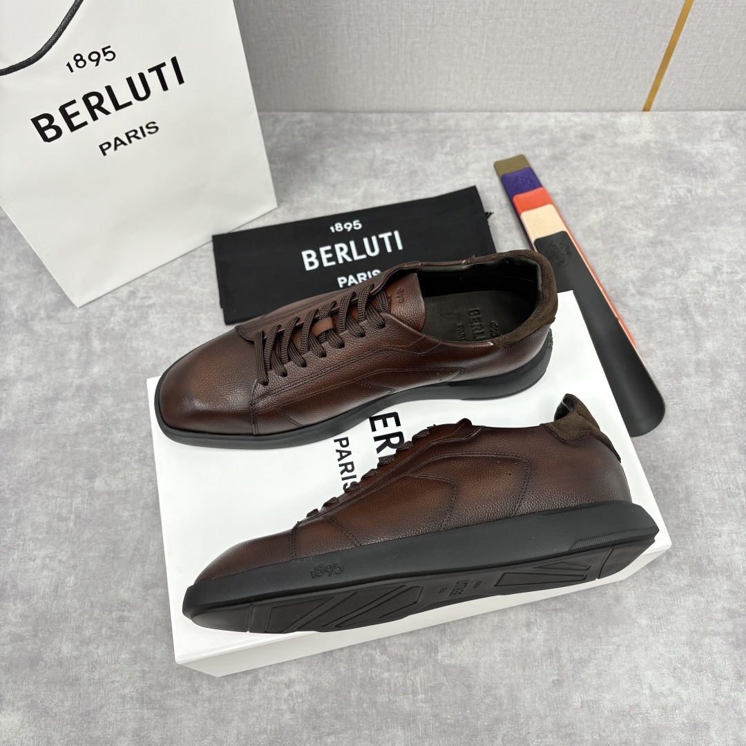 💋💍Berlut* 布鲁提 新款刀锋造型板鞋来袭 新品Stellar Scritto刺青手绘图纹休闲运动