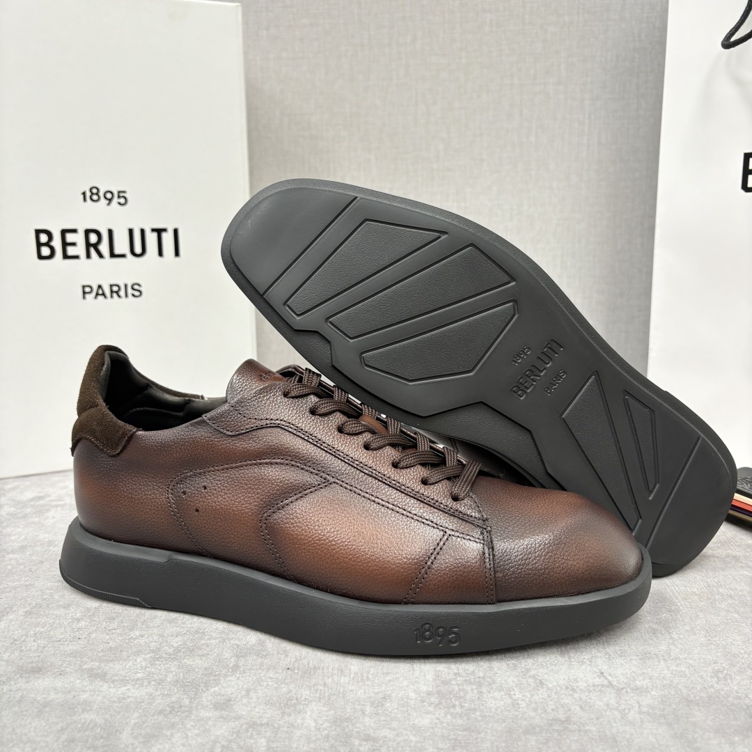 💋💍Berlut* 布鲁提 新款刀锋造型板鞋来袭 新品Stellar Scritto刺青手绘图纹休闲运动