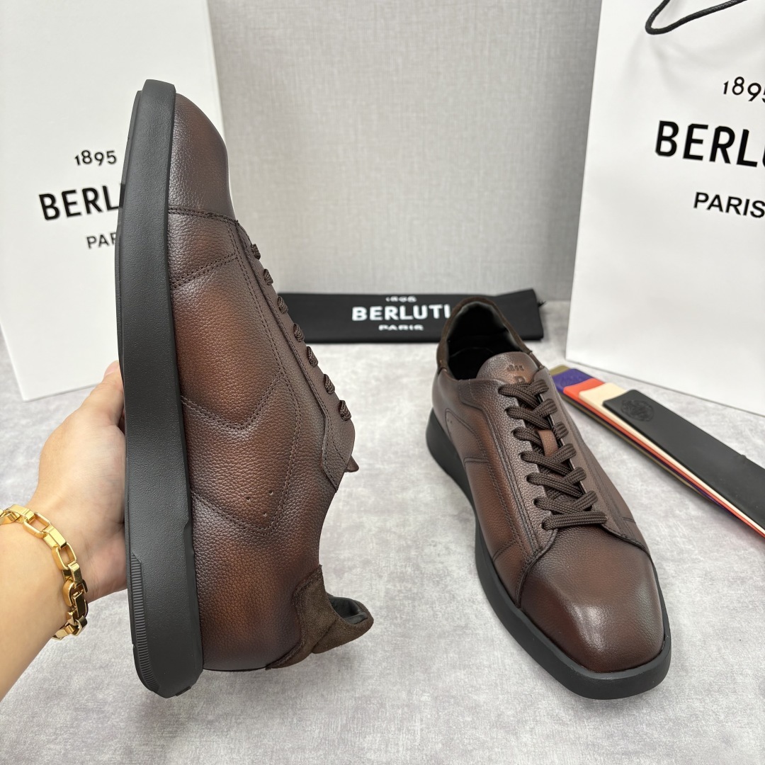 💋💍Berlut* 布鲁提 新款刀锋造型板鞋来袭 新品Stellar Scritto刺青手绘图纹休闲运动