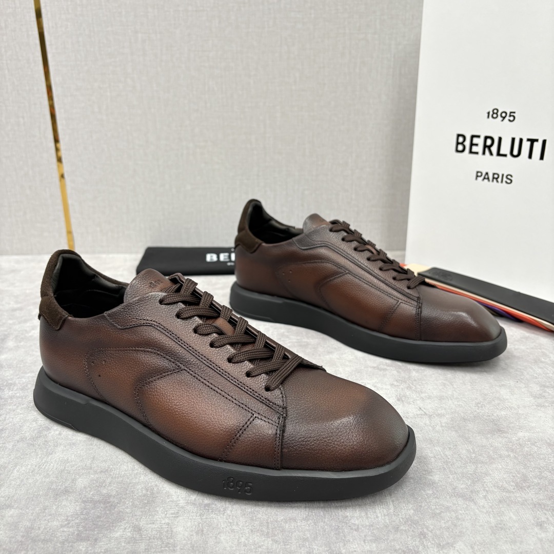💋💍Berlut* 布鲁提 新款刀锋造型板鞋来袭 新品Stellar Scritto刺青手绘图纹休闲运动