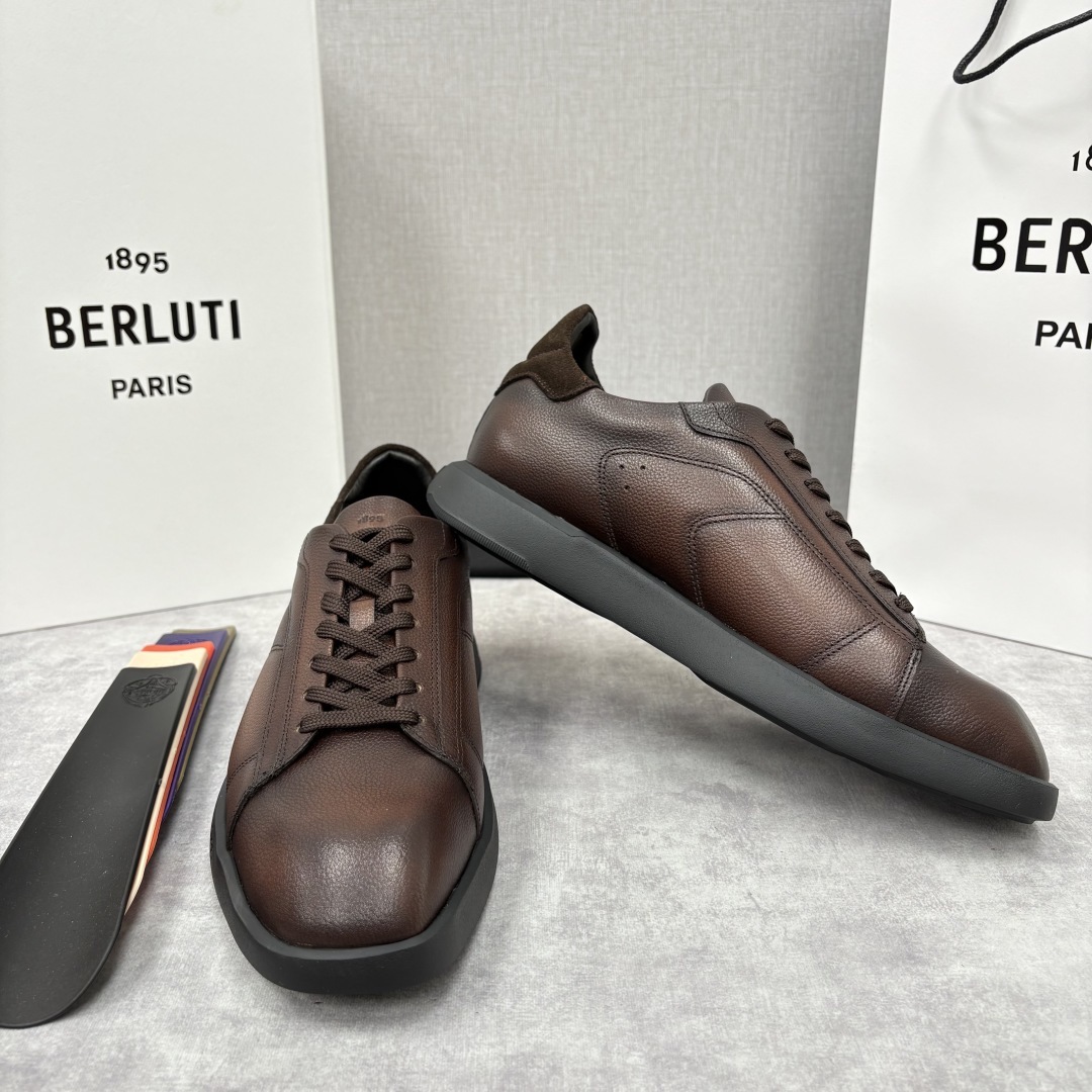 💋💍Berlut* 布鲁提 新款刀锋造型板鞋来袭 新品Stellar Scritto刺青手绘图纹休闲运动