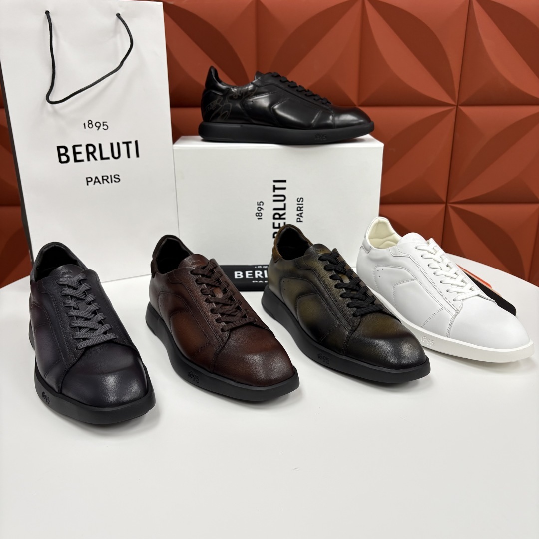 💋💍Berlut* 布鲁提 新款刀锋造型板鞋来袭 新品Stellar Scritto刺青手绘图纹休闲运动