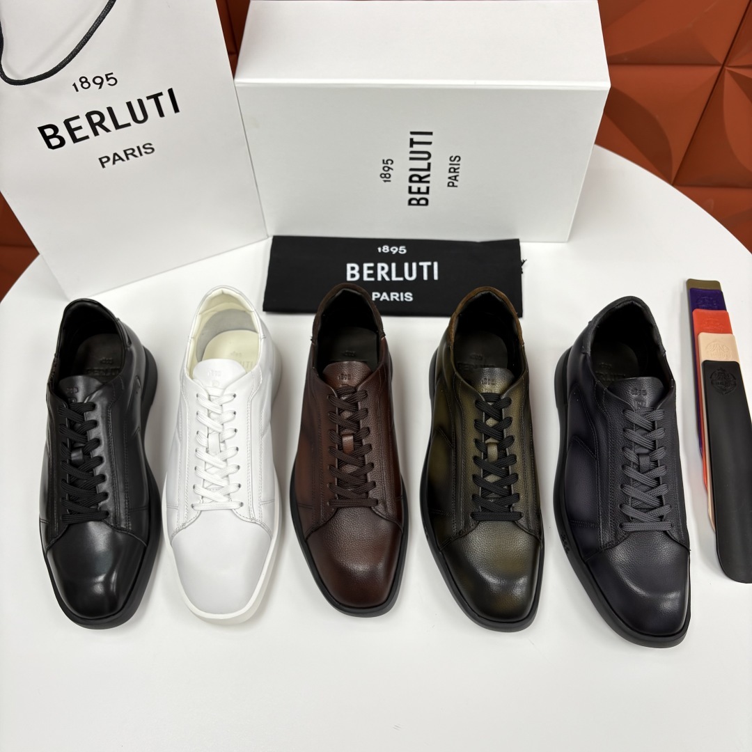 💋💍Berlut* 布鲁提 新款刀锋造型板鞋来袭 新品Stellar Scritto刺青手绘图纹休闲运动