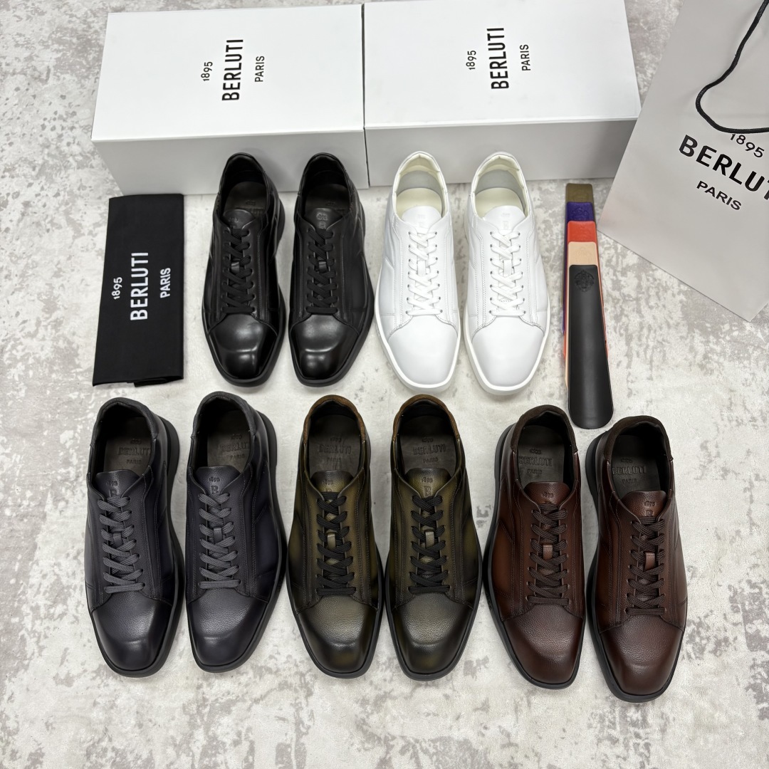 💋💍Berlut* 布鲁提 新款刀锋造型板鞋来袭 新品Stellar Scritto刺青手绘图纹休闲运动