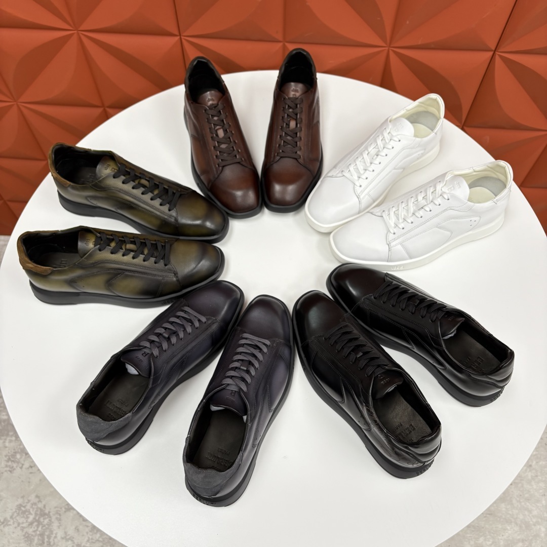 💋💍Berlut* 布鲁提 新款刀锋造型板鞋来袭 新品Stellar Scritto刺青手绘图纹休闲运动