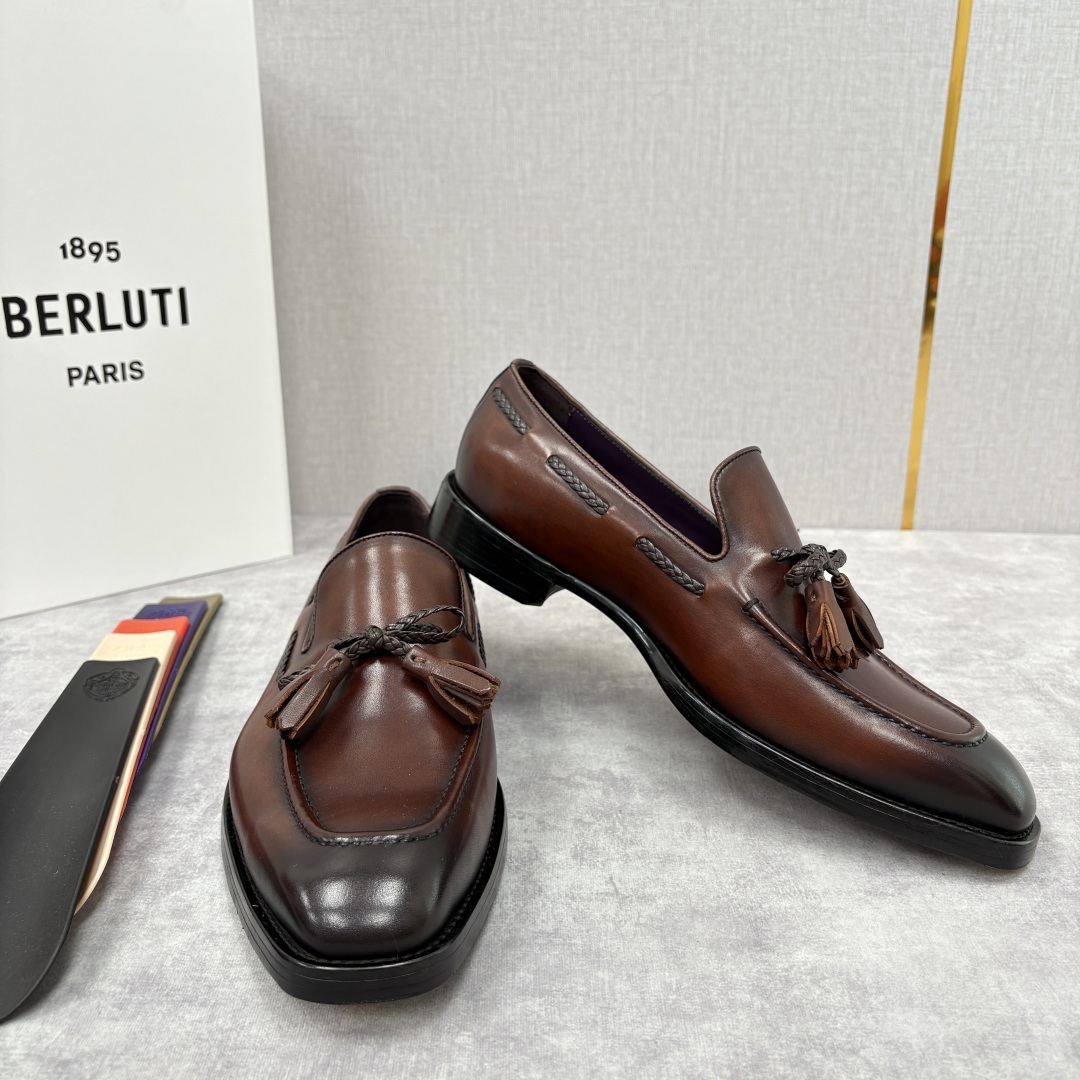 💋💍Berlut* /布鲁提 新品男士流苏乐福鞋皮鞋 以精湛工艺诠释高端男鞋魅力。经典与质感的交融