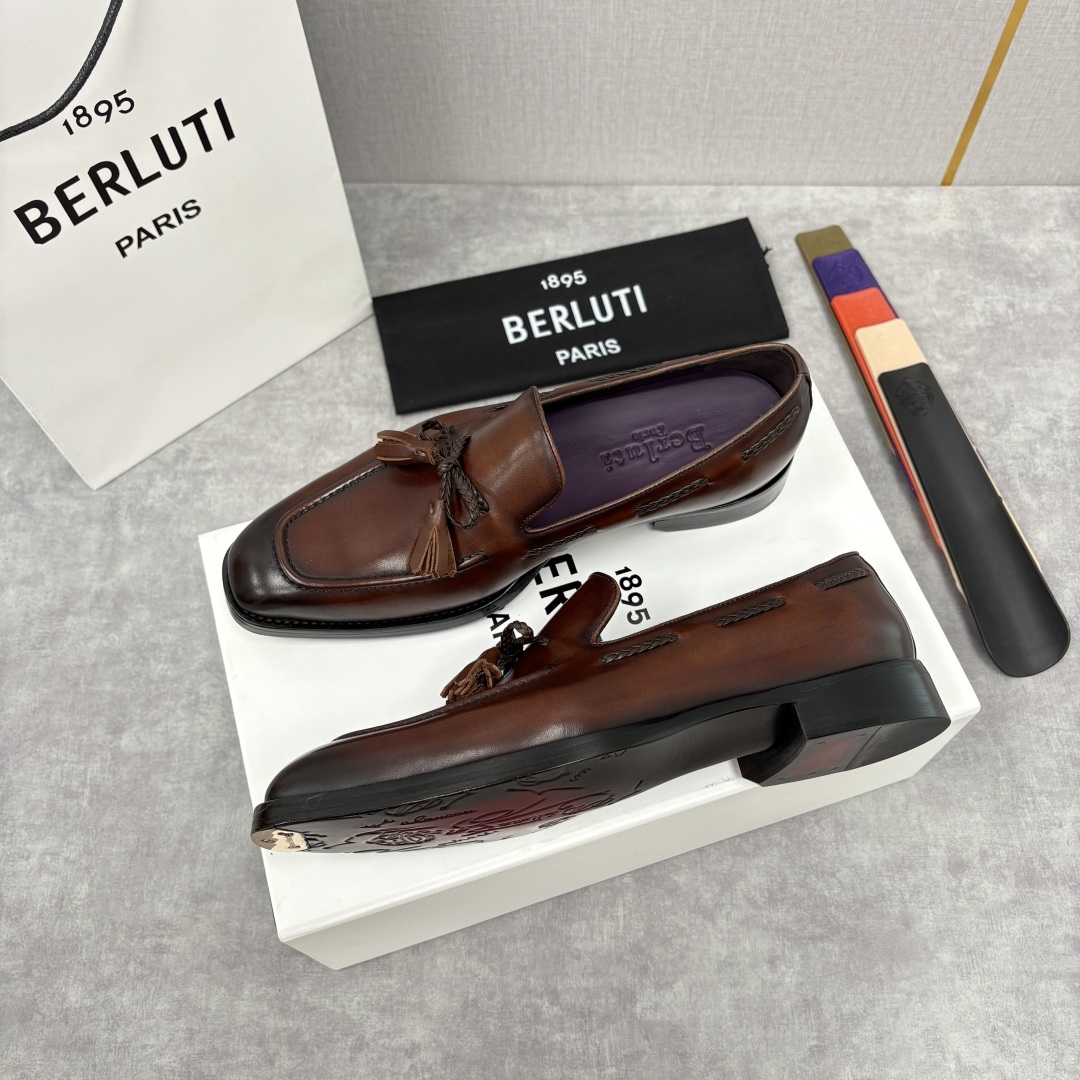 💋💍Berlut* /布鲁提 新品男士流苏乐福鞋皮鞋 以精湛工艺诠释高端男鞋魅力。经典与质感的交融