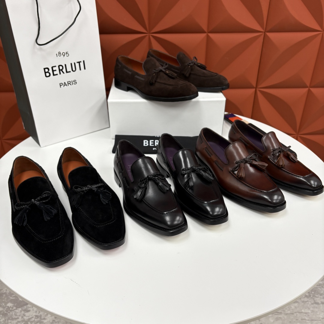 💋💍Berlut* /布鲁提 新品男士流苏乐福鞋皮鞋 以精湛工艺诠释高端男鞋魅力。经典与质感的交融