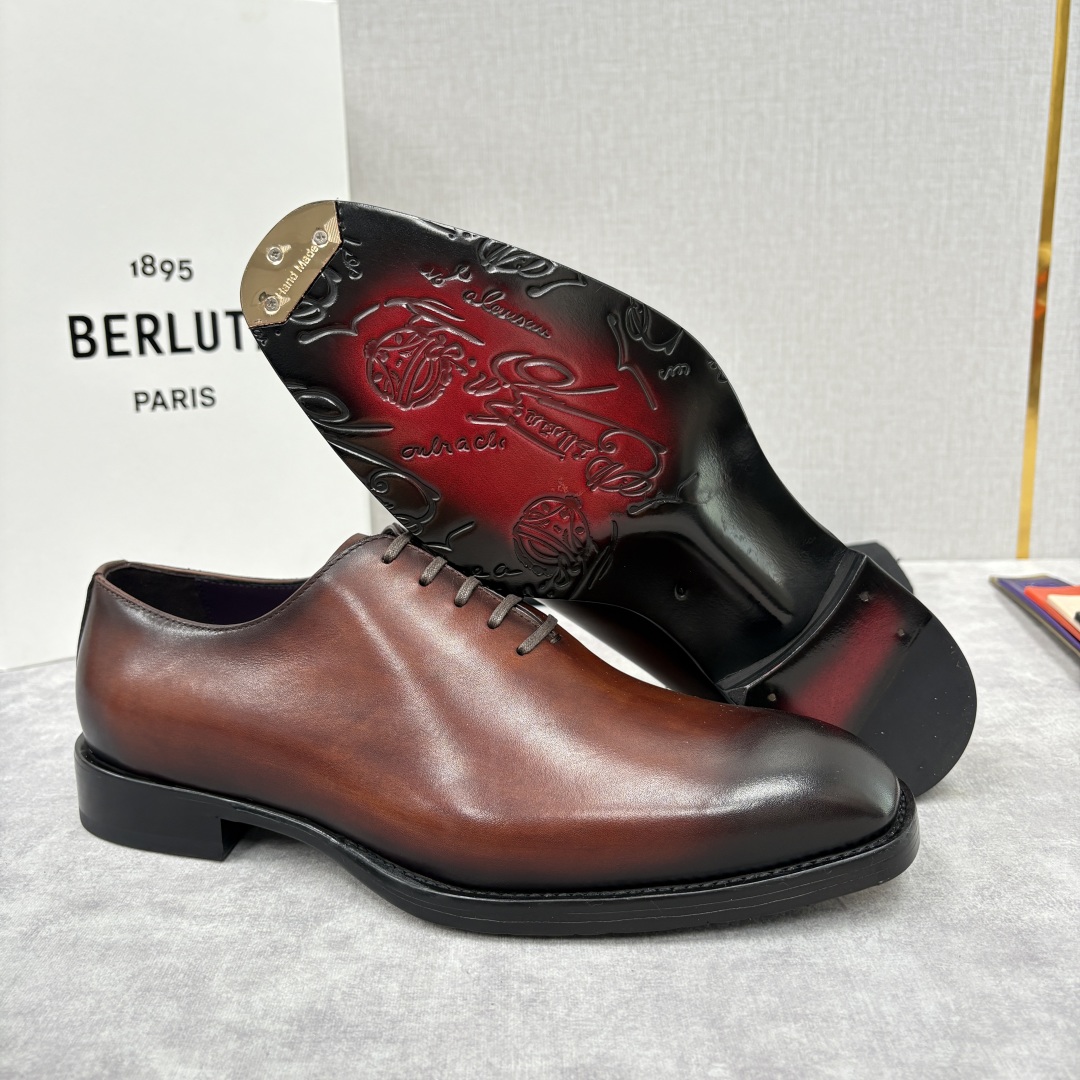 Berluti Men's Brown Leather Formal Dress Shoes, Hand-Colored Italian Leather 5 cmp i1755596701701 8938 0 4