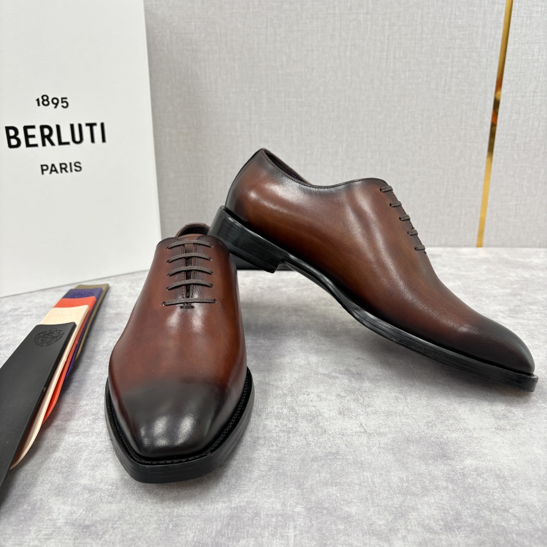 Berluti Men's Brown Leather Formal Dress Shoes, Hand-Colored Italian Leather 4 cmp i1755596701704 2655 0 3