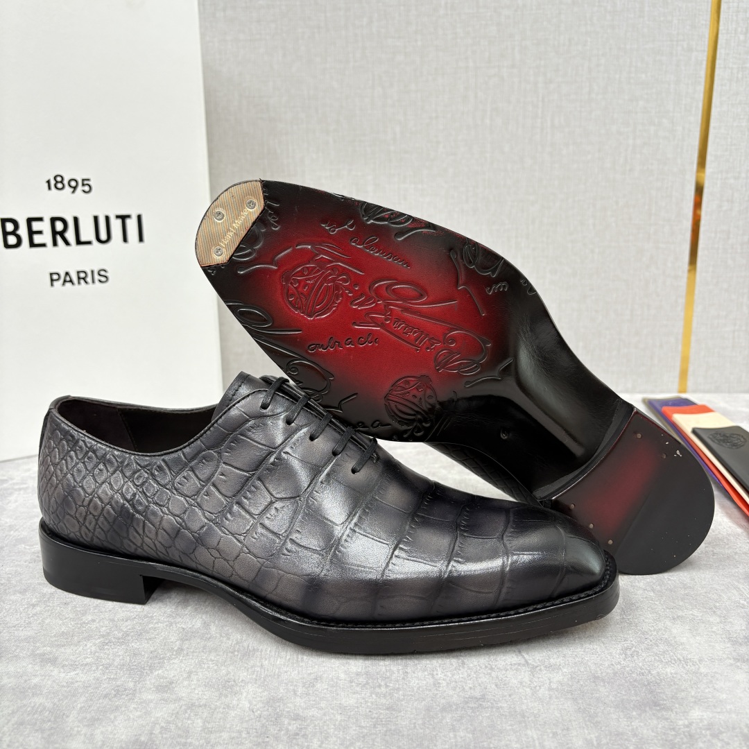 Berluti Men's Alligator Embossed Leather Dress Shoes - Hand-Dyed Italian Craftsmanship 5 cmp i1755596728481 5428 0 4
