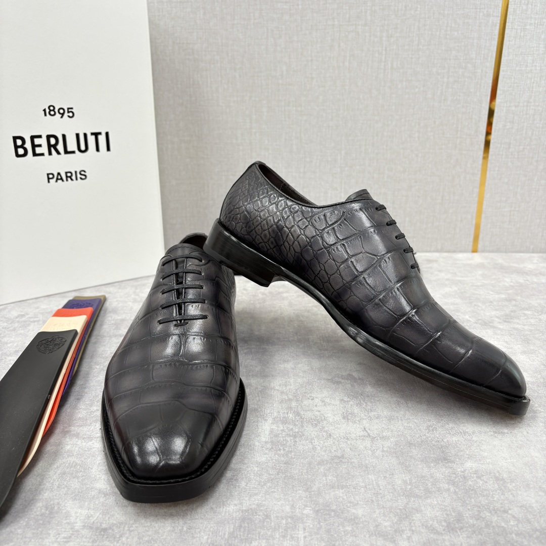 Berluti Men's Alligator Embossed Leather Dress Shoes - Hand-Dyed Italian Craftsmanship 4 cmp i1755596730824 2746 0 3