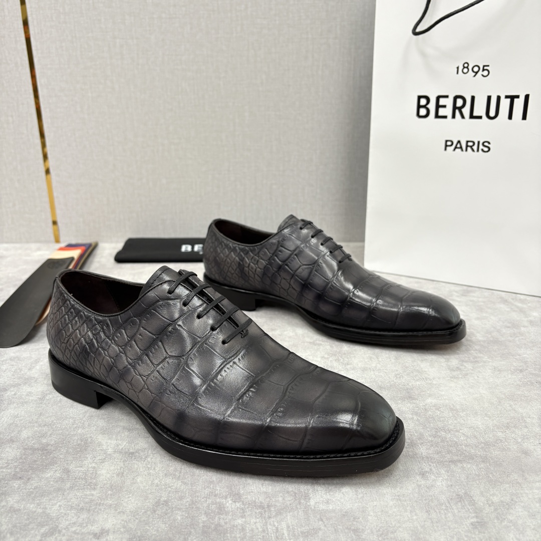 Berluti Men's Alligator Embossed Leather Dress Shoes - Hand-Dyed Italian Craftsmanship 3 cmp i1755596730837 8540 0 2