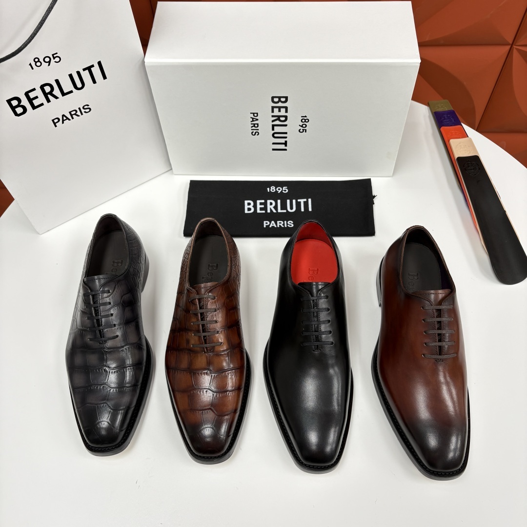 💋💍Berlut* 布鲁提 新款男士手工擦色正装皮鞋上新🆕 奢华与匠心的完美融合。甄选优质进口小