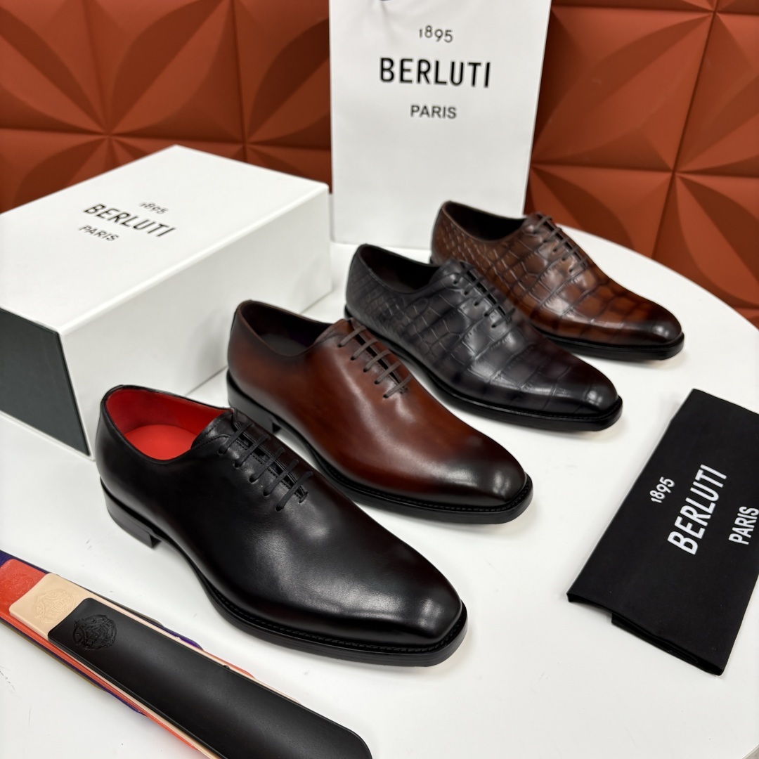 💋💍Berlut* 布鲁提 新款男士手工擦色正装皮鞋上新🆕 奢华与匠心的完美融合。甄选优质进口小