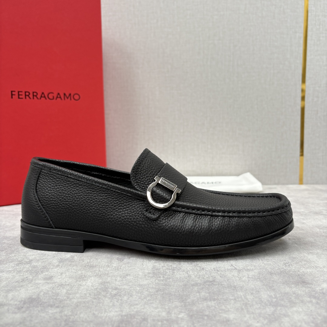 Salvatore Ferragamo Men's Gancini Leather Loafers Slip-Ons