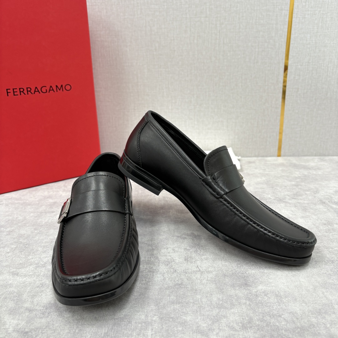 Ferragamo Men's Gancini Buckle Leather Loafers - Slip-On Style, Black 8 cmp i1755624341230 8082 0 6