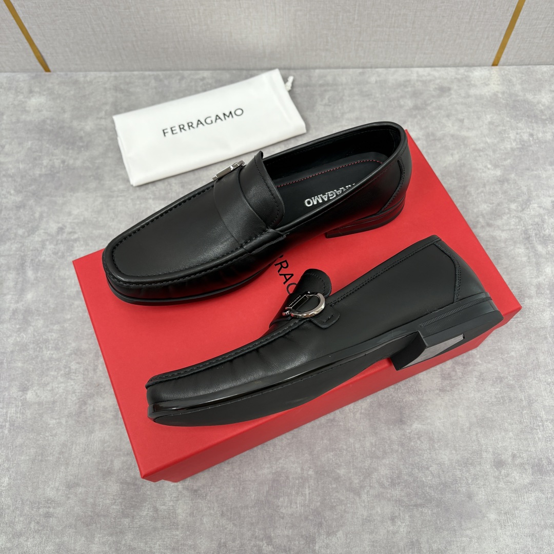 Ferragamo Men's Gancini Buckle Leather Loafers - Slip-On Style, Black 4 cmp i1755624341240 7919 0 2