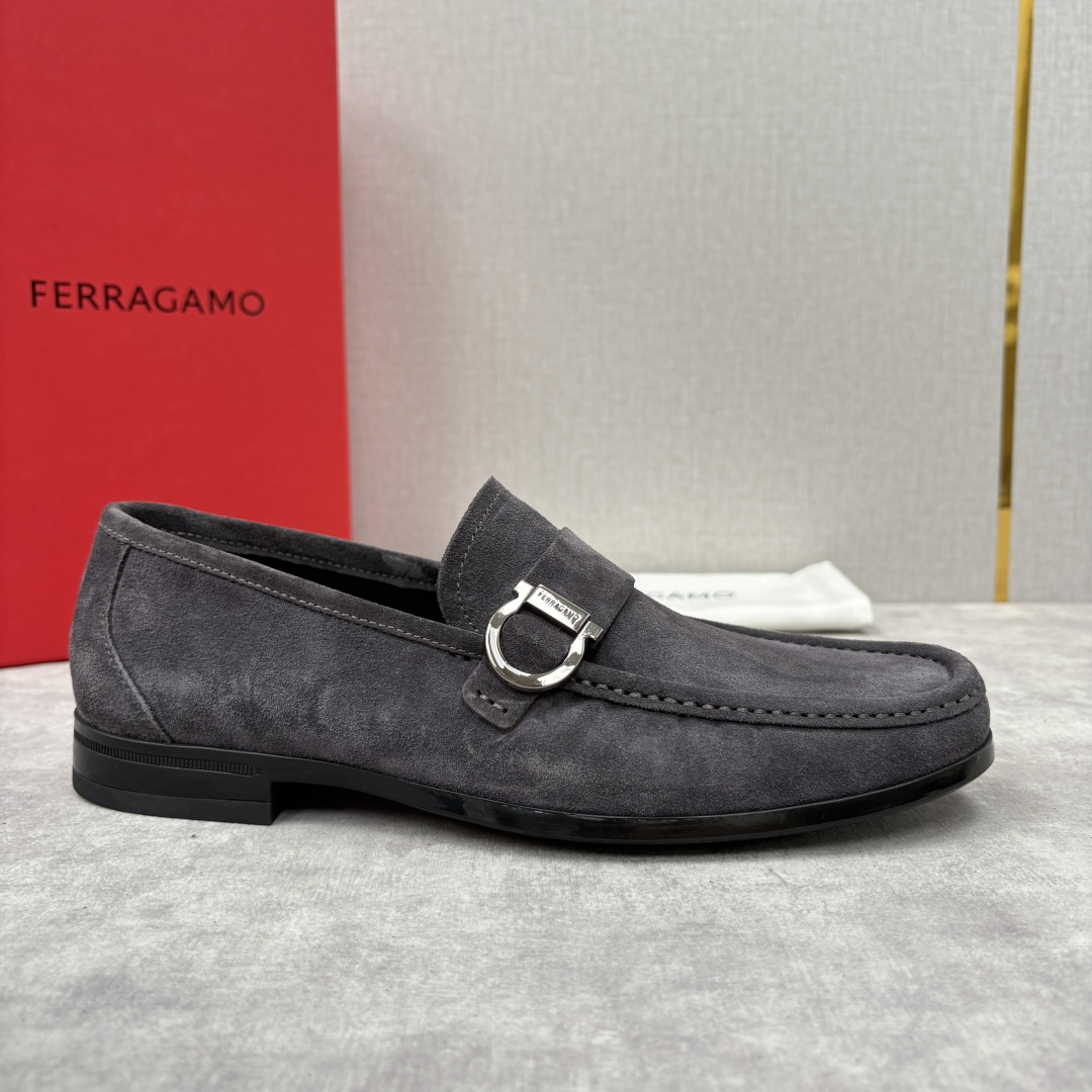 Salvatore Ferragamo Men's Gancini Suede Loafers - Slip-On Style & Comfort