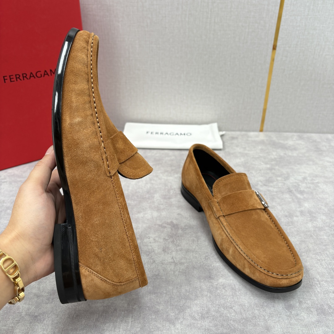 Salvatore Ferragamo Brown Suede Gancini Loafers Slip-Ons, Size 39-44 6 cmp i1755624444041 6086 0 5