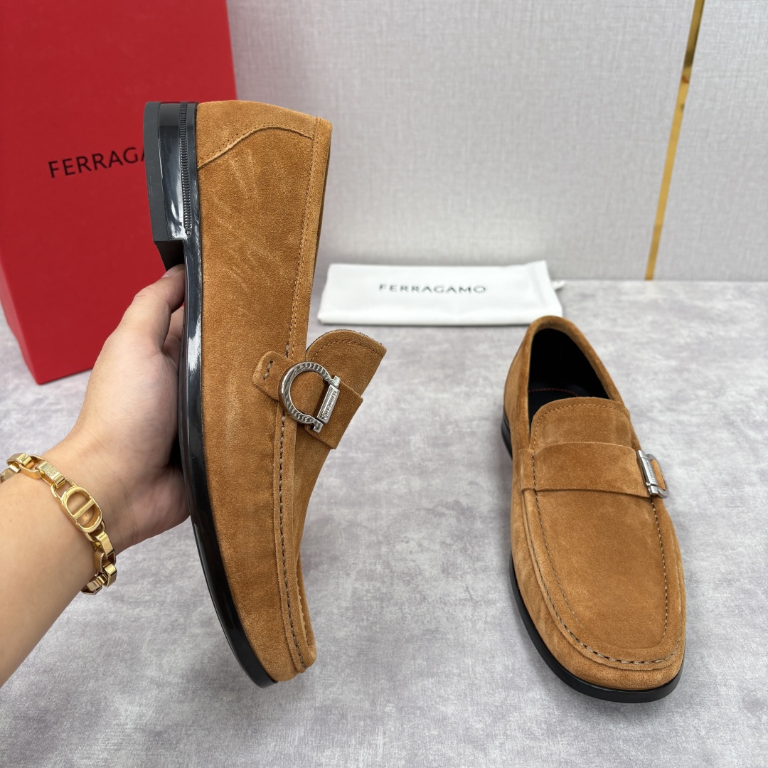 Salvatore Ferragamo Brown Suede Gancini Loafers Slip-Ons, Size 39-44 4 cmp i1755624444051 3760 0 3