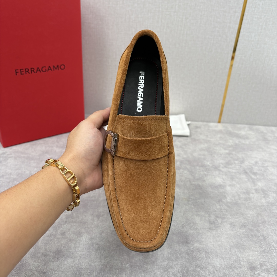 Salvatore Ferragamo Brown Suede Gancini Loafers Slip-Ons, Size 39-44 5 cmp i1755624449139 5294 0 4