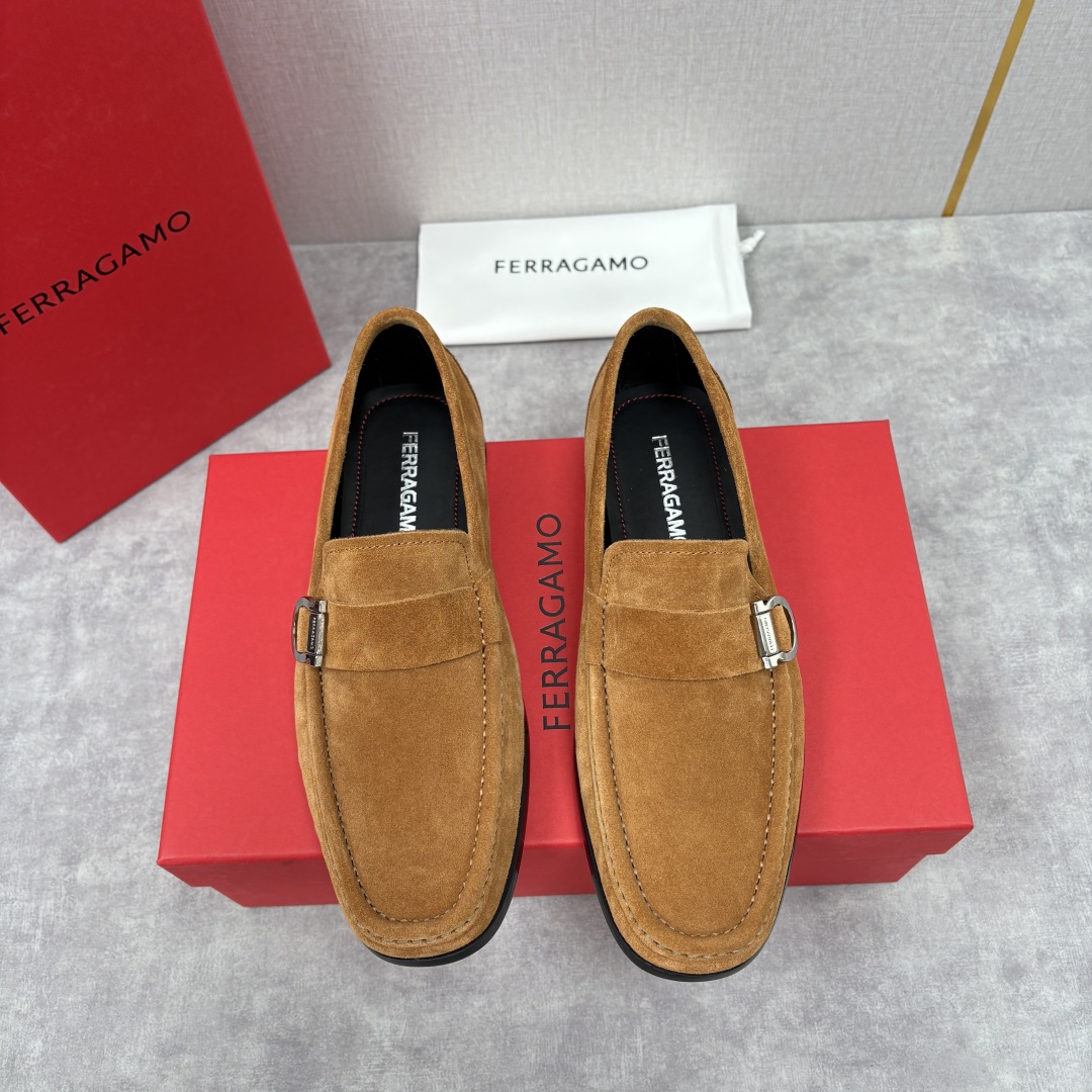 Salvatore Ferragamo Brown Suede Gancini Loafers Slip-Ons, Size 39-44 1 cmp i1755624449144 6187 0 0