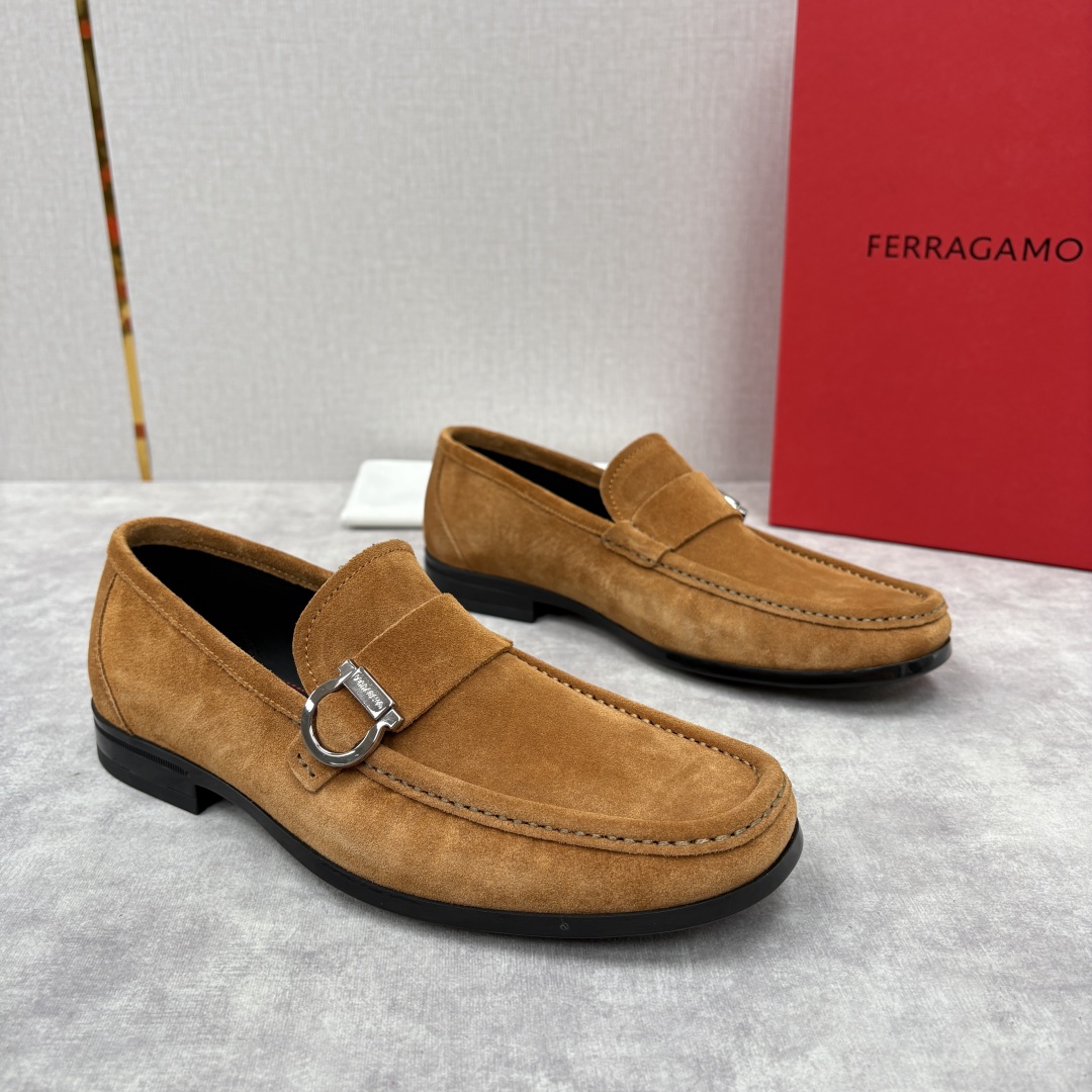 Salvatore Ferragamo Brown Suede Gancini Loafers Slip-Ons, Size 39-44 2 cmp i1755624449149 9735 0 1