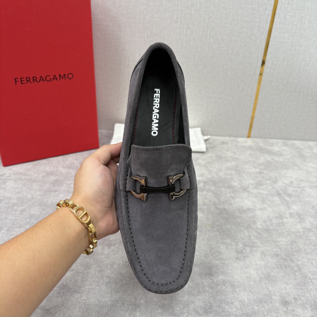 Salvatore Ferragamo Men's Gancini Suede Loafers Slip-Ons - Modern Elegance 5 cmp i1755624797984 9860 0 4
