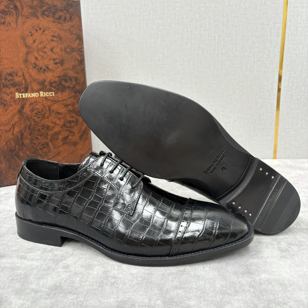 💋💍SR 家新品 Stefano-Ricci史蒂*芬 男士正装鞋🤵皮鞋 采用鳄鱼纹🐊压纹牛皮/进口牛皮