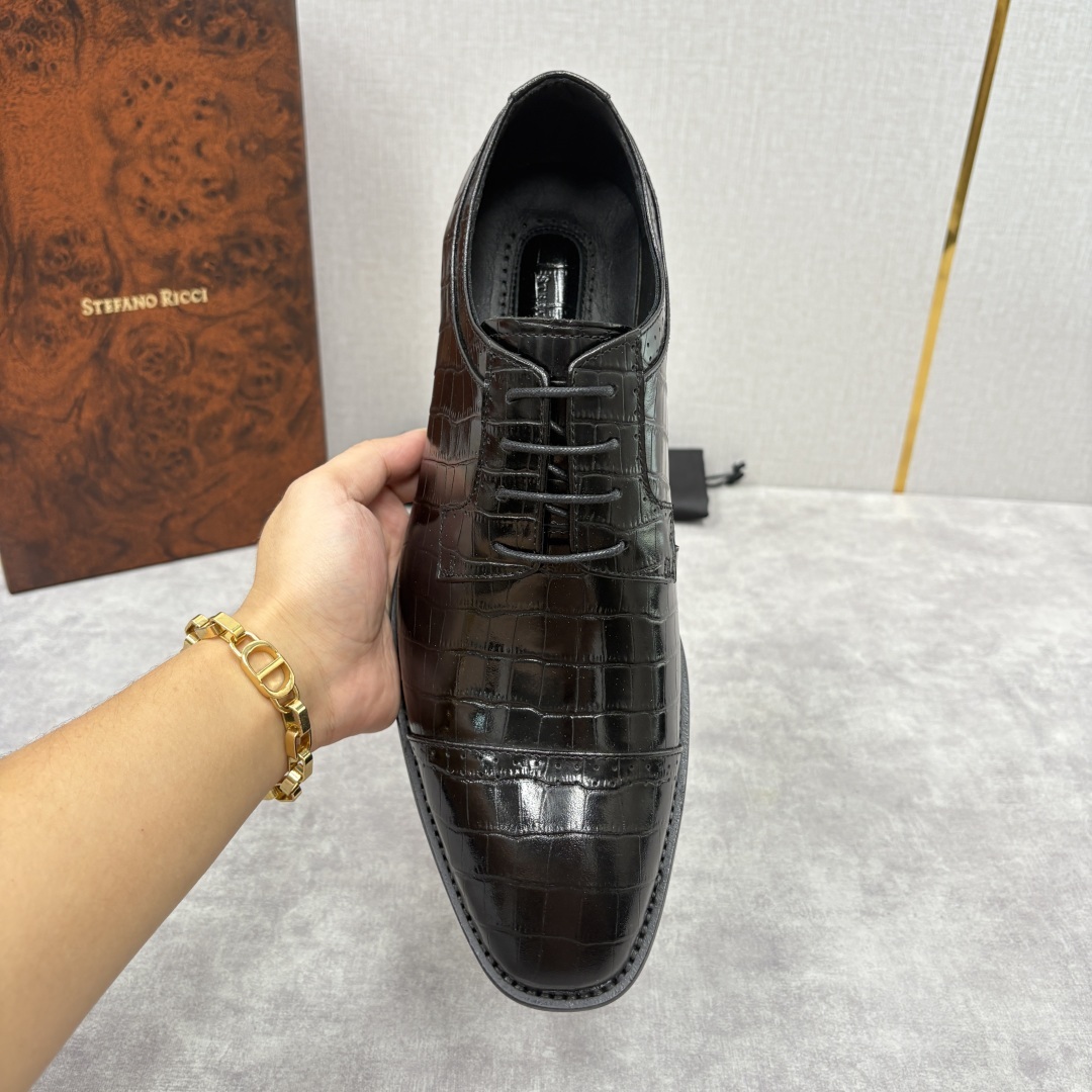 💋💍SR 家新品 Stefano-Ricci史蒂*芬 男士正装鞋🤵皮鞋 采用鳄鱼纹🐊压纹牛皮/进口牛皮