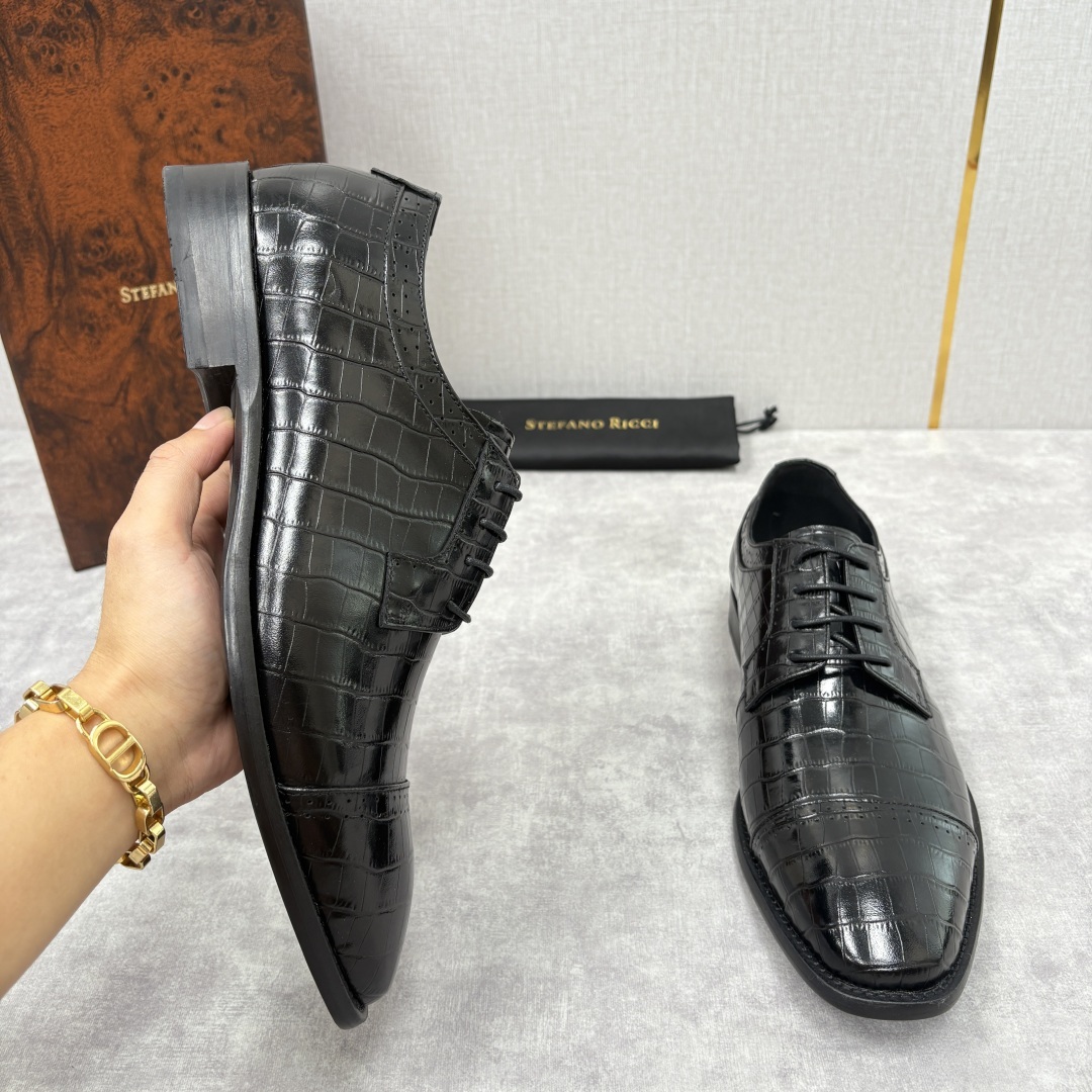 💋💍SR 家新品 Stefano-Ricci史蒂*芬 男士正装鞋🤵皮鞋 采用鳄鱼纹🐊压纹牛皮/进口牛皮