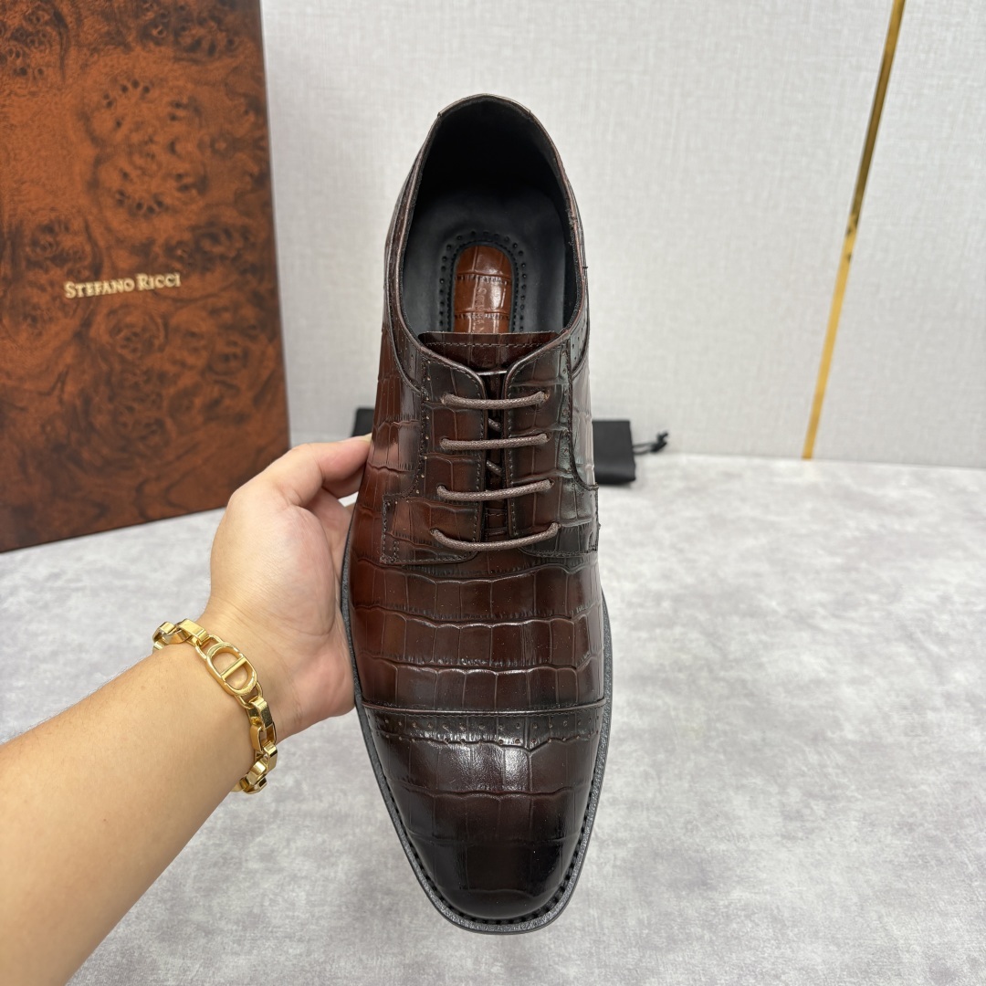 💋💍SR 家新品 Stefano-Ricci史蒂*芬 男士正装鞋🤵皮鞋 采用鳄鱼纹🐊压纹牛皮/进口牛皮