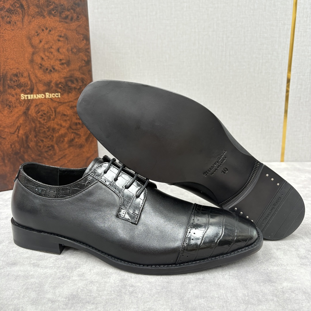 💋💍SR 家新品 Stefano-Ricci史蒂*芬 男士正装鞋🤵皮鞋 采用鳄鱼纹🐊压纹牛皮/进口牛皮