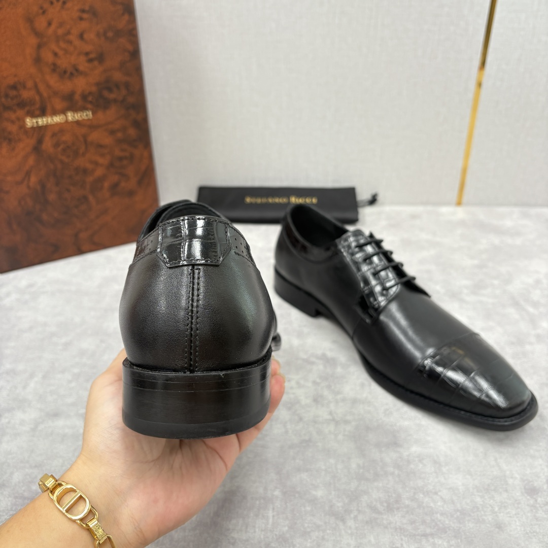💋💍SR 家新品 Stefano-Ricci史蒂*芬 男士正装鞋🤵皮鞋 采用鳄鱼纹🐊压纹牛皮/进口牛皮