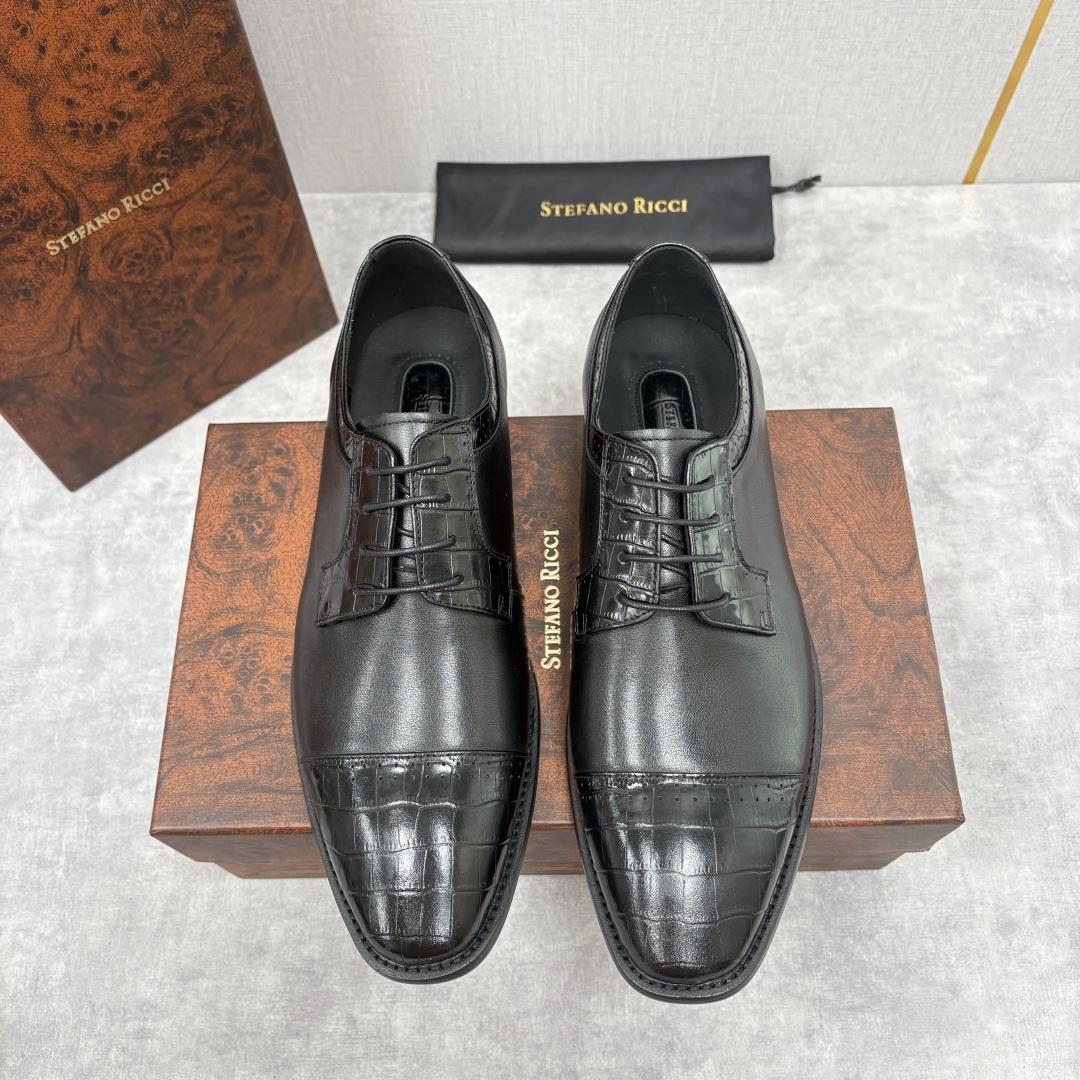 💋💍SR 家新品 Stefano-Ricci史蒂*芬 男士正装鞋🤵皮鞋 采用鳄鱼纹🐊压纹牛皮/进口牛皮