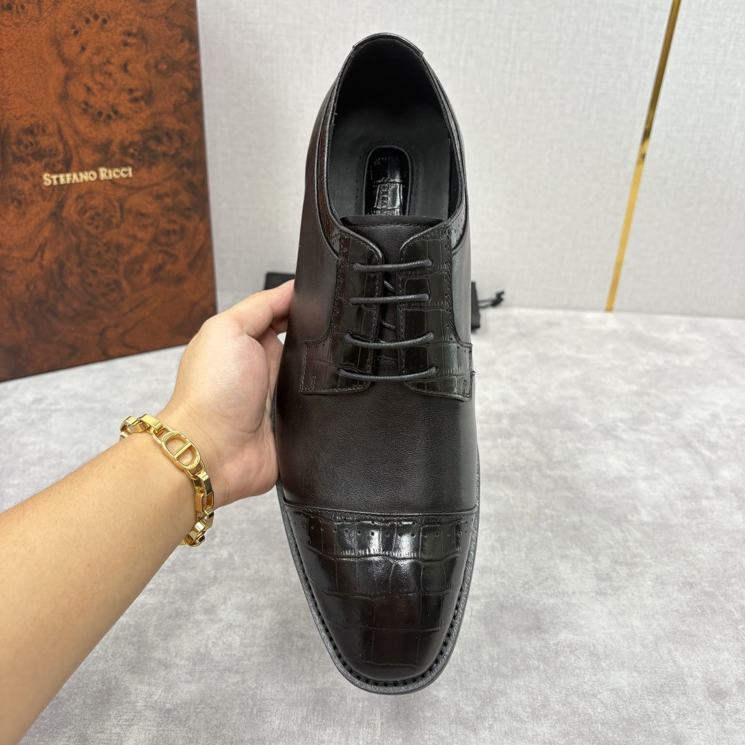 💋💍SR 家新品 Stefano-Ricci史蒂*芬 男士正装鞋🤵皮鞋 采用鳄鱼纹🐊压纹牛皮/进口牛皮
