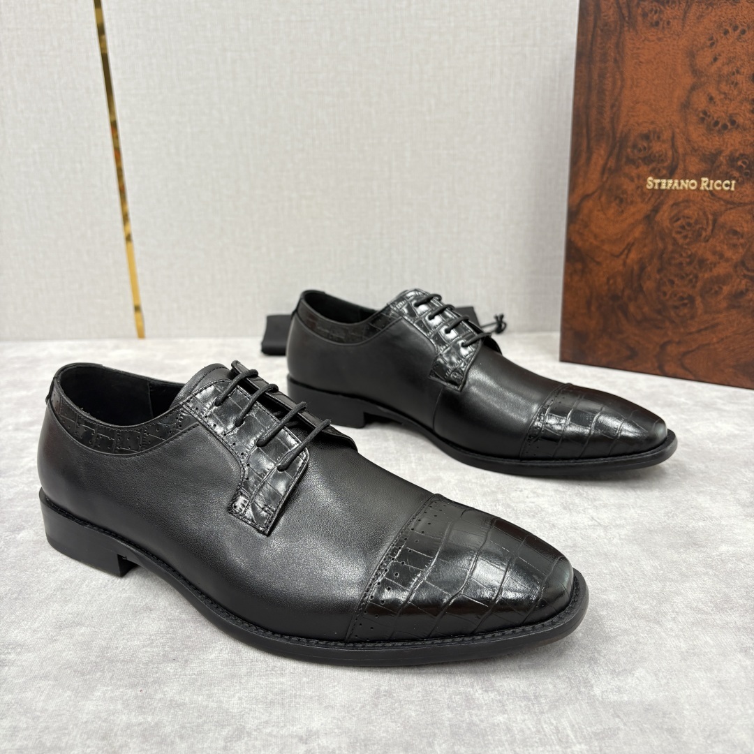 💋💍SR 家新品 Stefano-Ricci史蒂*芬 男士正装鞋🤵皮鞋 采用鳄鱼纹🐊压纹牛皮/进口牛皮