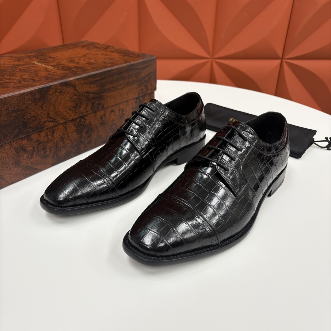 💋💍SR 家新品 Stefano-Ricci史蒂*芬 男士正装鞋🤵皮鞋 采用鳄鱼纹🐊压纹牛皮/进口牛皮