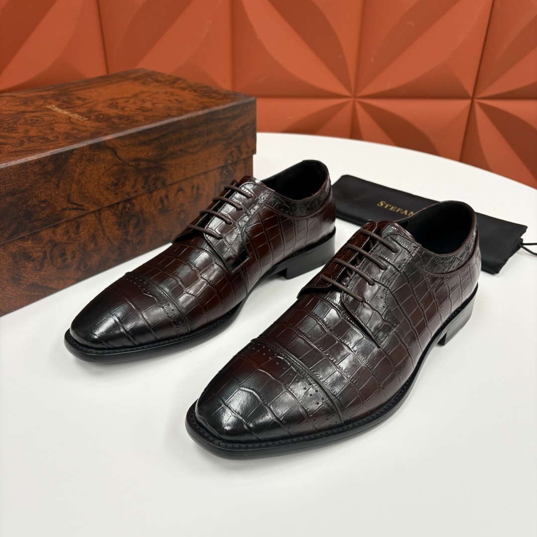 💋💍SR 家新品 Stefano-Ricci史蒂*芬 男士正装鞋🤵皮鞋 采用鳄鱼纹🐊压纹牛皮/进口牛皮