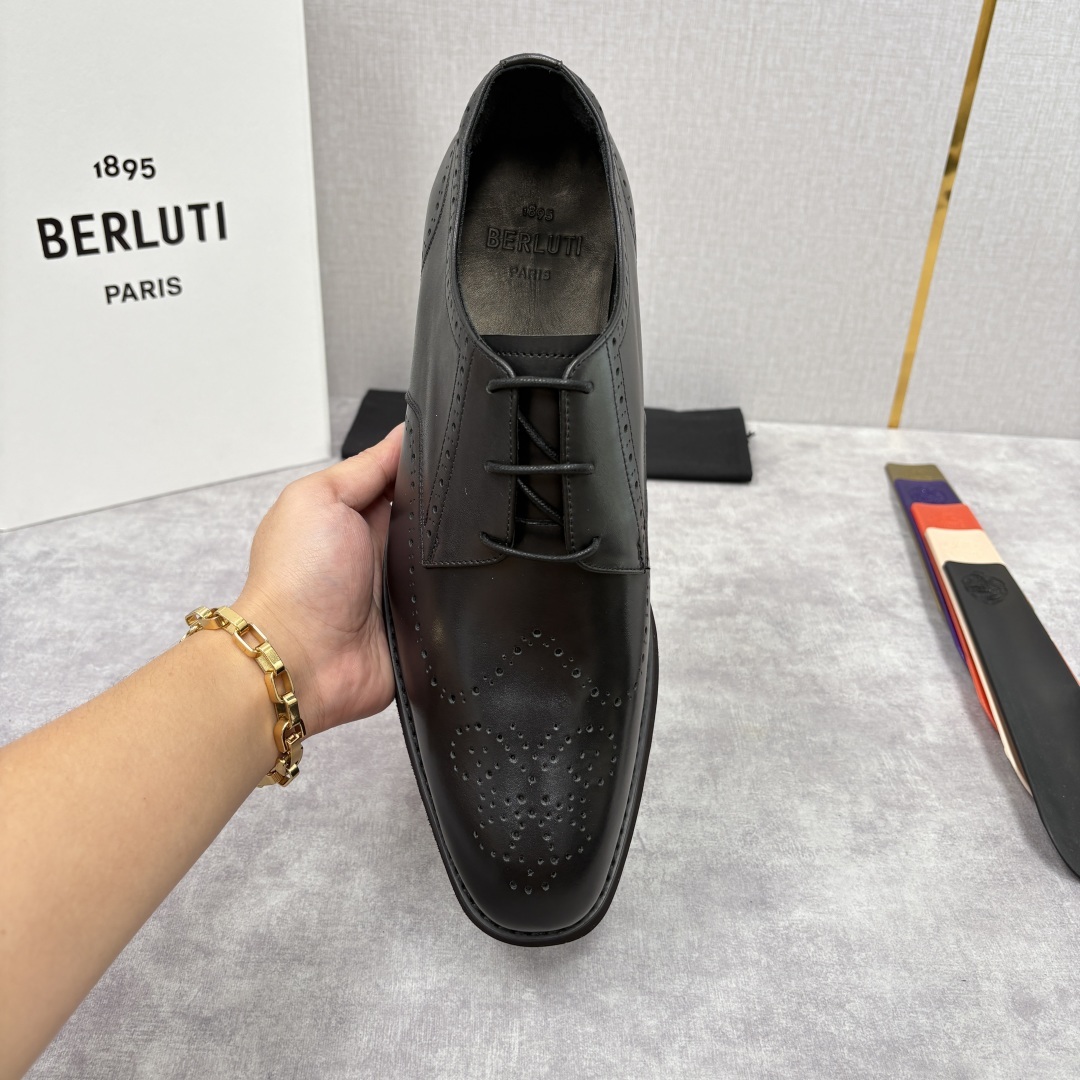 💋 💍 BERLUT* 布鲁提 New Alessio皮革布洛克雕花牛津鞋 官方 17,100 男士厚底