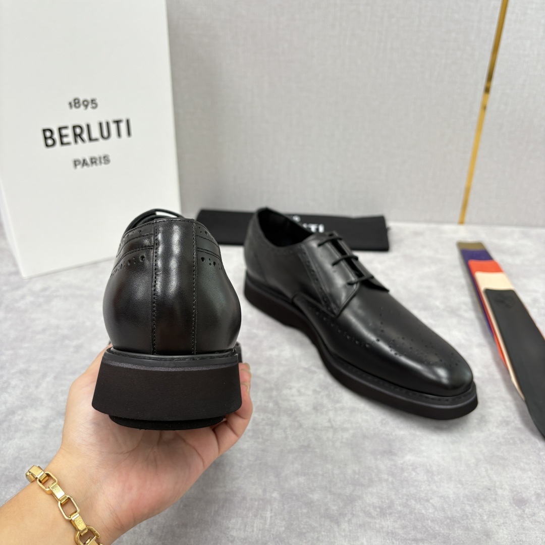 💋 💍 BERLUT* 布鲁提 New Alessio皮革布洛克雕花牛津鞋 官方 17,100 男士厚底