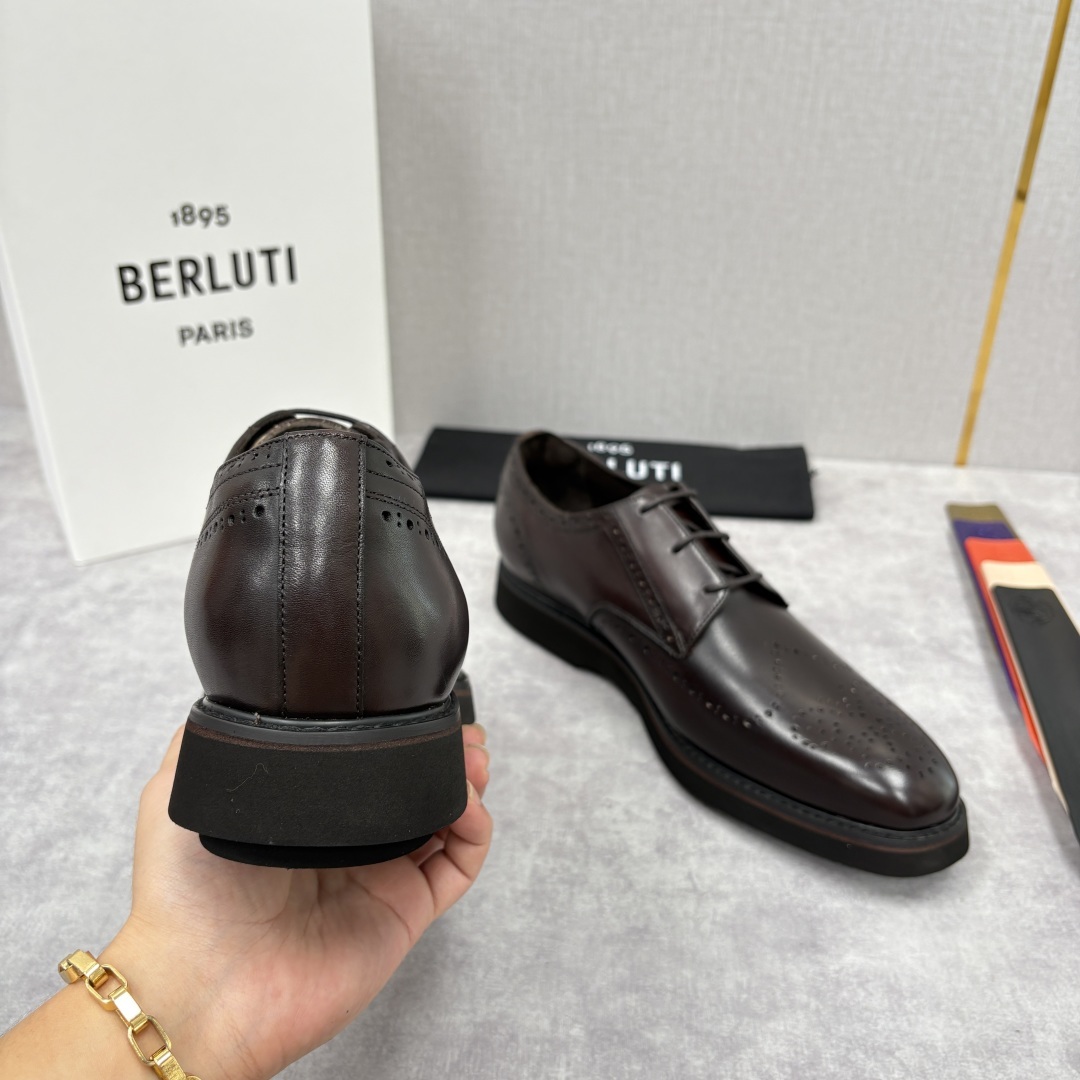 💋 💍 BERLUT* 布鲁提 New Alessio皮革布洛克雕花牛津鞋 官方 17,100 男士厚底