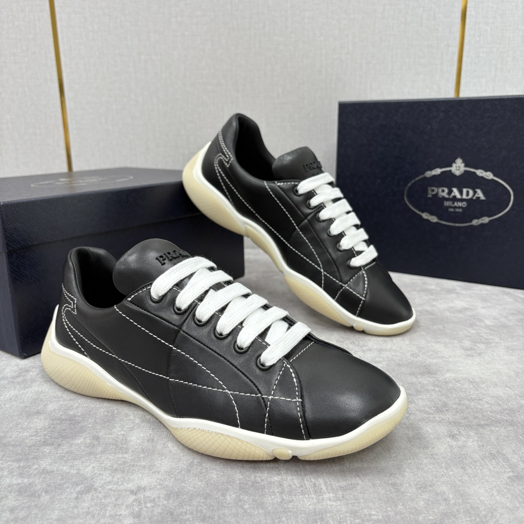 💋💍P家新品 Prad* 普拉-达 新款男士皮革拼接休闲运动鞋！莞产顶级原材料. 官网同步发售 官方 8